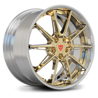 RVRN RV-DC26 forged 10 spoke Corvette wheels in Frozen Gold finish showcasing custom C8 wheel styling and lightweight forged construction