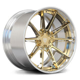 RVRN RV-DC26 forged multi spoke wheels polished frozen gold finish for McLaren custom forged wheels