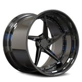 RVRN RV-DC35 black chrome 2-piece step-lip wheel with a pronounced outer lip for C8 Corvette builds