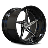 RVRN RV-DC35 gloss black 5-spoke wheel with chrome spokes for a custom C8 Corvette build