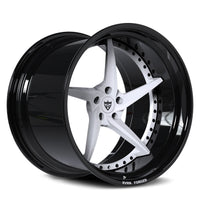 RVRN RV-DC35 gloss black wheel with gloss white spokes for a custom C8 Corvette application