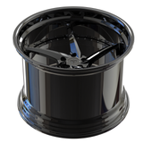 RVRN RV-DC35 black chrome step-lip forged wheel showing the stepped outer rim and inner hardware