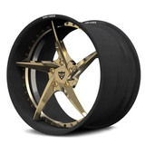 RVRN RV-DC35 CF carbon fiber angled 5-spoke deep dish wheel for performance cars