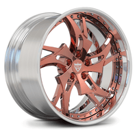 RVRN RV-DC39 rose gold and chrome forged directional wheels with deep dish profile designed for custom Dodge performance builds