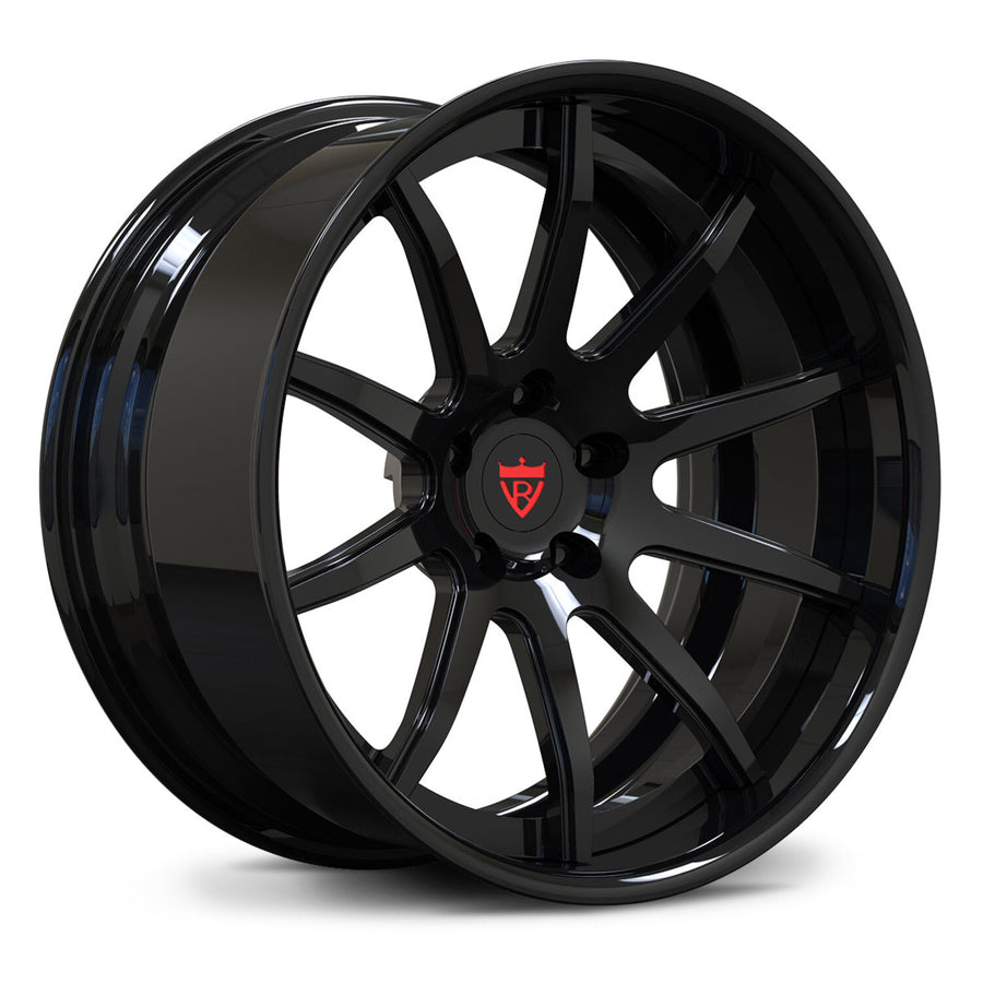 Black RVRN RV-DC70 forged deep dish wheels for custom C10 truck performance build