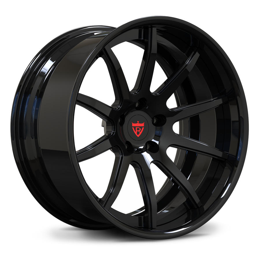 RVRN RV-DC70 custom forged deep dish rims in black finish for classic Chevy performance builds