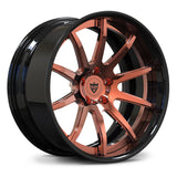 Lightweight forged deep dish rims by RVRN Wheels for Mustang aggressive stance setup