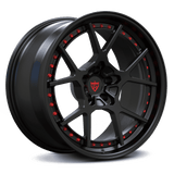RVRN RV-DF04 custom forged Y spoke concave wheel for Cadillac CT5-V Blackwing in matte black, lightweight performance construction with custom fitment