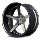RVRN RV-DF14 CF real carbon fiber deep concave 2-piece forged wheel with chrome center