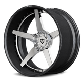 RVRN RV-DF14 CF real carbon fiber deep concave 2-piece forged wheel with polished center for luxury sports cars