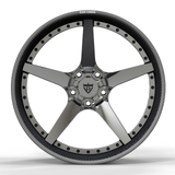 Front view of RVRN RV-DF14 CF real carbon fiber concave forged wheel