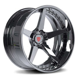 RV-DF14: CUSTOM FORGED 2-PIECE 5 SPOKE CHROME WHEELS