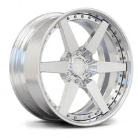 Polished RVRN RV-DF14 custom forged 6 lug wheels for Corvette-inspired performance and aggressive concave fitment