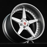 White and gunmetal deep dish five spoke wheels for trucks, 1968 Ford F100 custom build