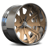 Bronze custom forged RV-DF67 wheel by RVRN Wheels for 1967 Ford Mustang GT, machined from aerospace-grade 6061-T6 aluminum alloy-RVRN custom forged 2-piece rims series