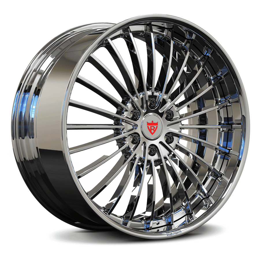 RVRN RV-DG02 GMC Sierra Denali chrome wheels featuring a forged 2-piece multi-spoke deep dish design for a custom premium stance