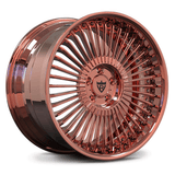 RVRN RV-DM05 forged multi-spoke Audi A6 all polished rose gold wheel with lightweight 2-piece construction and precision-engineered performance design