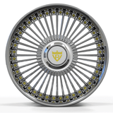 RVRN RV-DM05 forged multi-spoke BMW 5 Series chrome wheel featuring lightweight 2-piece construction and a refined performance design