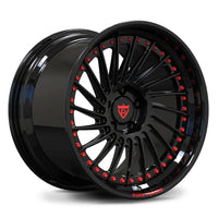 RV-DN01 AMG GT deep dish directional-spoke wheel in gloss black with red hardware