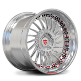 Polished deep dish RV-DN01 wheels designed for bold muscle car inspired stance