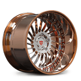 Custom forged deep lip wheel in bronze finish, showcasing intricate design, ideal for deep dish rim enthusiasts.