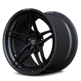 RVRN RV-DP03 CF real carbon fiber 5-star step lip forged wheel with gloss black center