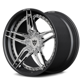 RVRN RV-DP03 CF real carbon fiber 5-star step lip forged wheel with polished center