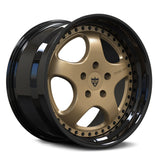 RVRN RV-DP04 forged 5 spoke Porsche wheels for Porsche Taycan finished in chrome and matte bronze