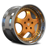 RVRN RV-DP04 custom forged deep dish wheels for Porsche 911 GTS with transparent bronze chrome finish