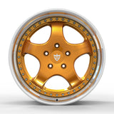 RVRN RV-DP04 lightweight forged 5 spoke wheels for Porsche 911 GT3 in transparent bronze polished finish