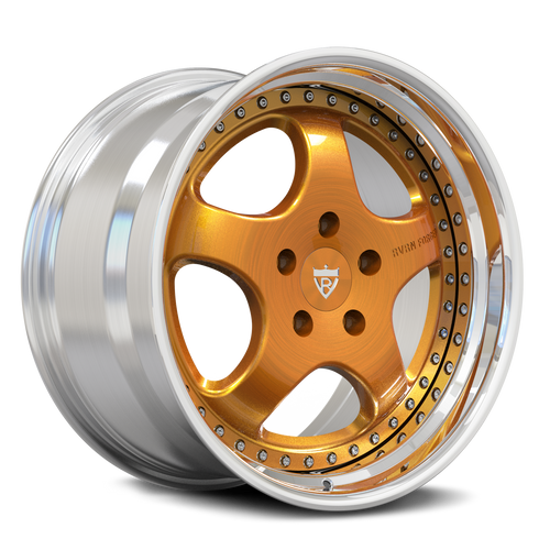 RVRN RV-DP04 custom forged Porsche wheels with 5 spoke deep dish design for Porsche 911 Carrera 4S in Transparent Bronze and Polish finish