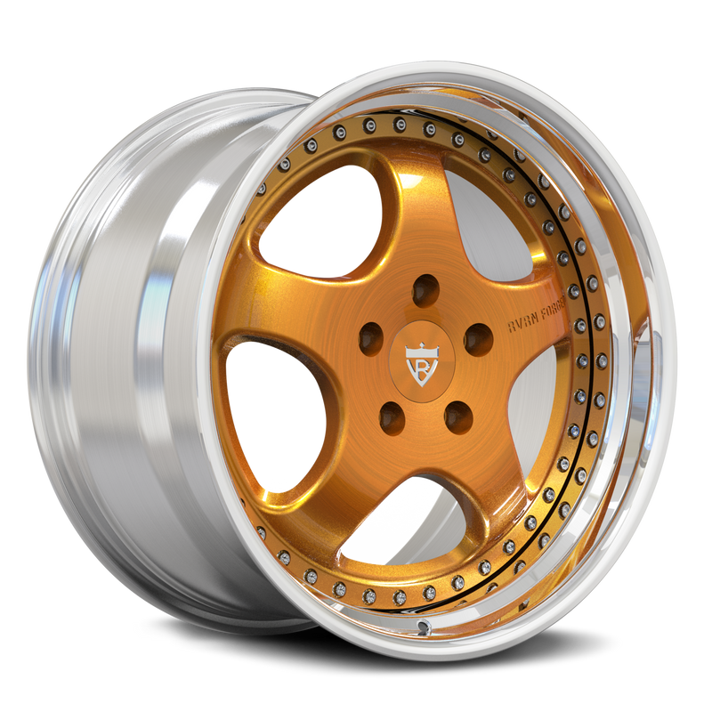 RVRN RV-DP04 custom forged Porsche wheels with 5 spoke deep dish design for Porsche 911 Carrera 4S in Transparent Bronze and Polish finish