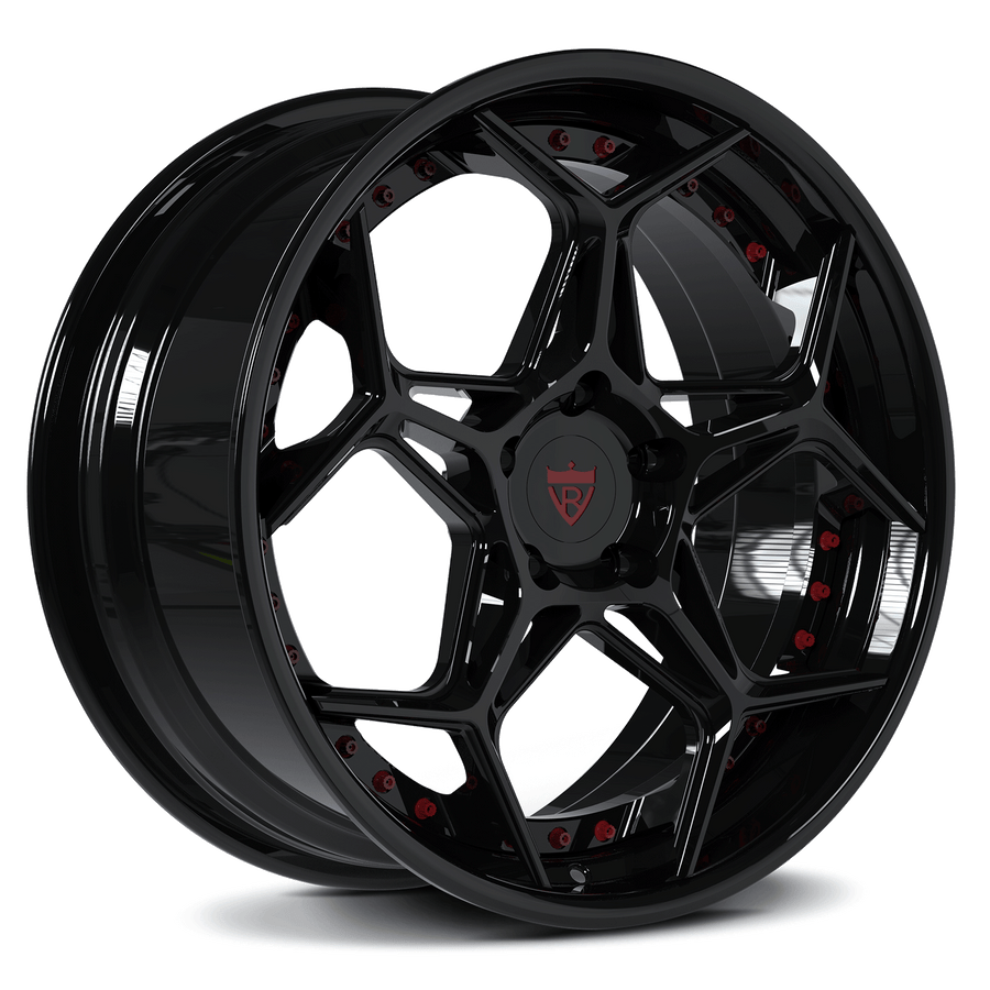 Chevrolet Corvette C1-C8 Aftermarket Wheels-Black custom forged 2-piece rims-RVRN RV-DC04 Series