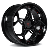 RV-DR01: CUSTOM  FORGED 2 PIECE GLOSS BLACK WHEELS