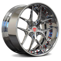 RVRN RV-DR08 chrome 2-piece deep dish forged wheel with visible perimeter hardware for Mercedes-AMG GLE 53 Coupe builds
