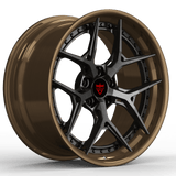 RVRN Wheels RV-DR08 custom forged bronze and black Camaro rims featuring step lip design