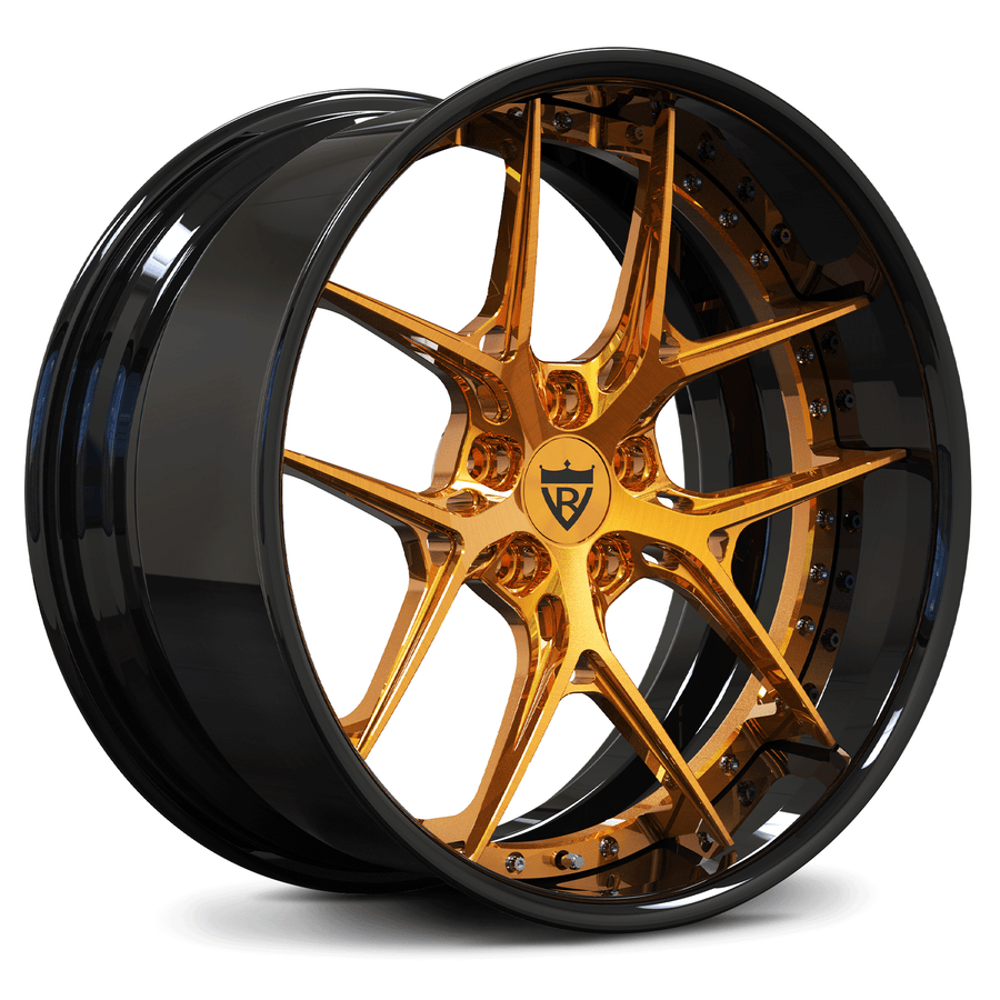 RVRN RV-DR08 custom forged 2 piece deep dish Y spoke Chevelle wheels in Black and Bronze for Chevrolet Chevelle build