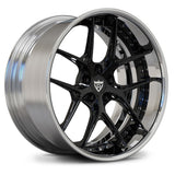 RVRN RV-DR08 custom Y spoke forged Chevelle wheels finished in Black and Chrome