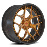 RVRN Wheels RV-DR08 Y-spoke gray and copper forged wheels for Cadillac CT5-V Blackwing custom fitment