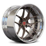 Custom forged RV-DR08D wheel for Camaro and Mustang platforms featuring deep dish step lip performance design