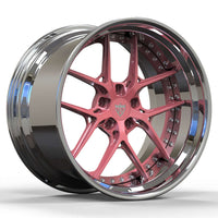 Chrome pink Y spoke wheels RV-DR08D motion style visual emphasizing dynamic performance appearance