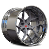 RVRN RV-DR08D all chrome deep dish Charger wheels forged Y spoke design, mirror polished surface reflecting luxury performance styling