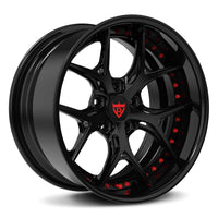 Chevy camaro custom aftermarket wheels-deep concave gloss black 19inch staggered custom rims- RVRN Forged RV-DR08D 