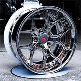 RVRN Wheels RV-DR08D custom forged chrome Y spoke wheels for Chevrolet Camaro performance applications