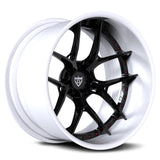 RVRN DR08D white wheels deep dish styling with precision machining and aggressive stance design