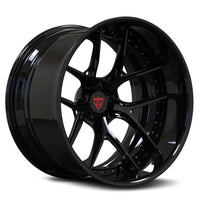 RVRN RV-DR08D custom forged Chevy C10 rims in black finish featuring deep dish rims design and aggressive custom truck wheel fitment