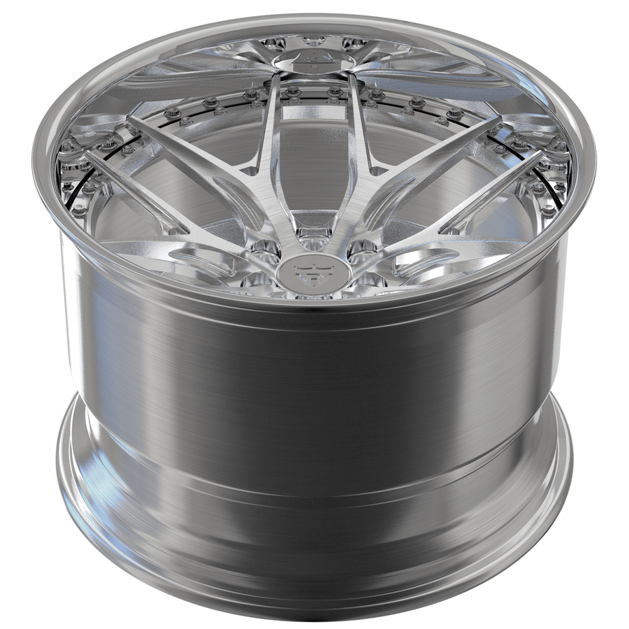 RVRN RV-DR08D deep dish forged wheel in brushed aluminum finish, premium Y spoke design commonly configured for Chevrolet Corvette C7 ZR1 and custom performance builds