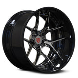 RVRN RV-DR08D black and chrome deep dish truck rims designed for Dodge D100 custom truck applications