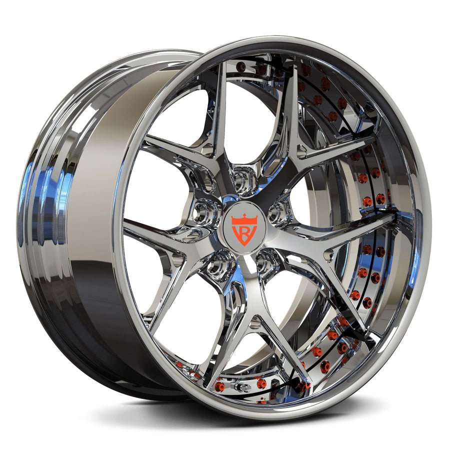 RVRN Wheels RV-DR08D forged Y spoke deep dish chrome wheels designed for 1969 Chevrolet Camaro builds