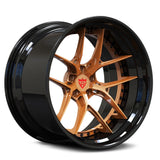 Gold finish deep dish step lip forged wheel RV-DR08D for Camaro and Mustang style performance builds